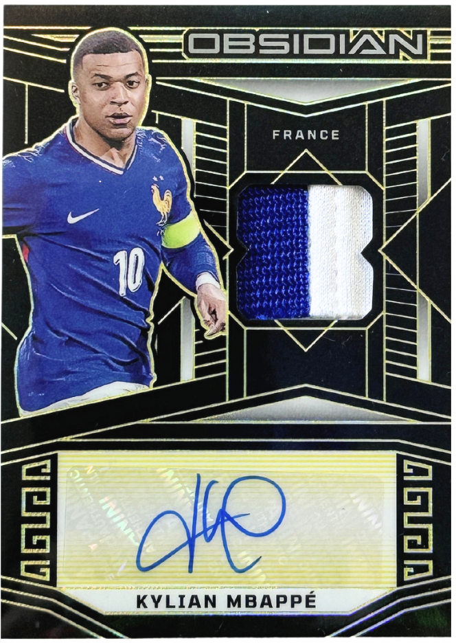 2023-24 Obsidian Kylian Mbappe Electric Etch Yellow Patch Auto #7/10